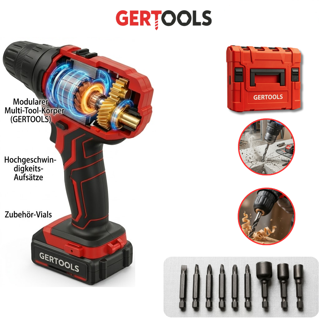 🚀 GERTOOLS  Multi-Power Werkzeugset – 10-in-1 Profi System + GRATIS ZUBEHÖR SET
